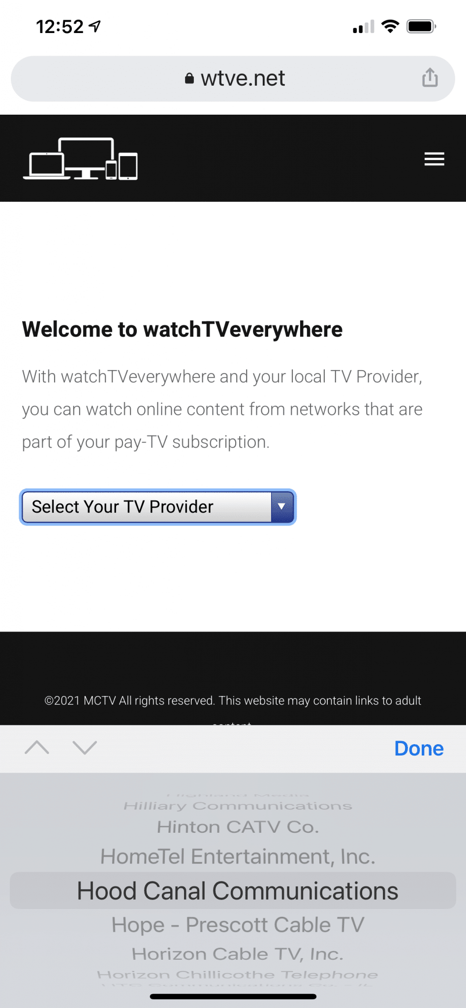 WatchTVEverywhere Hood Canal Communications