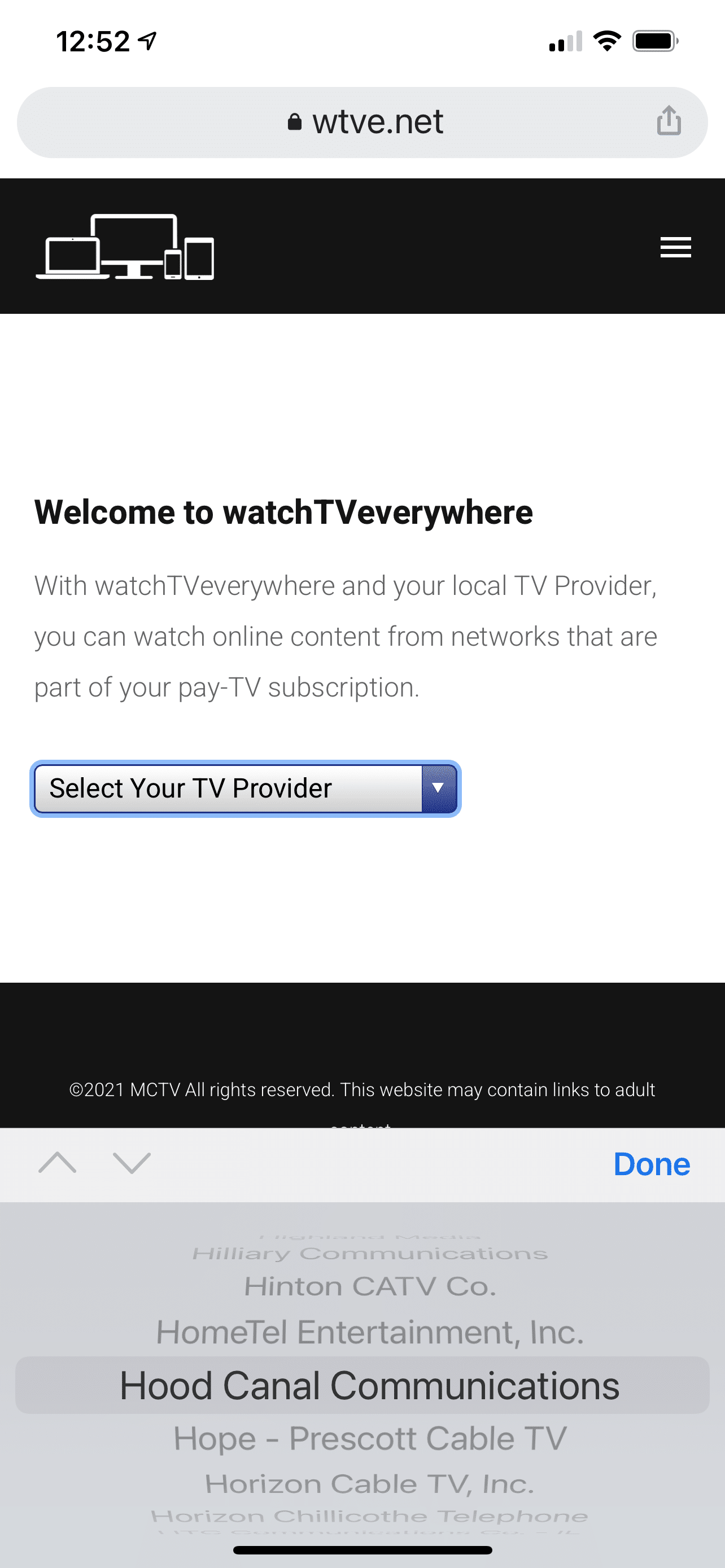 WatchTVEverywhere Hood Canal Communications