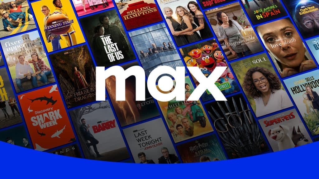 Image of movies and shows available on Max app.
